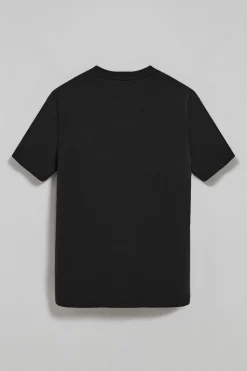 Camiseta negra de cuello redondo con logotipo engomado Polo Club
