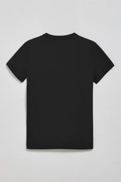 Camiseta negra de cuello redondo con bordado Rigby Go