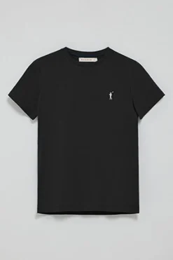 Camiseta negra de cuello redondo con bordado Rigby Go