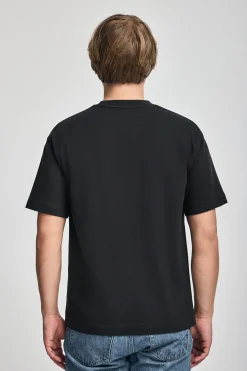 Camiseta negra de manga corta y cuello redondo con logotipo Polo Club