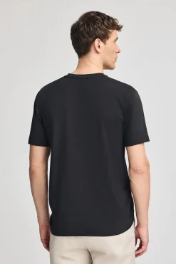 Camiseta negra de manga corta y cuello de pico con bordado Rigby Best
