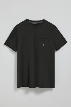 Camiseta negra de manga corta con bolsillo y bordado Rigby Best
