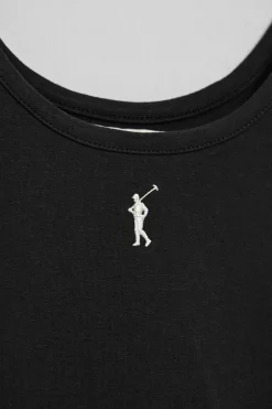 Camiseta negra de tirantes con bordado Rigby Go