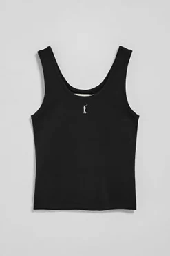 Camiseta negra de tirantes con bordado Rigby Go