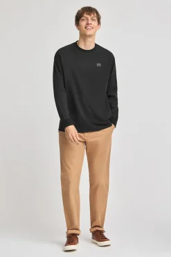 Camiseta negra holgada con detalle Polo Club