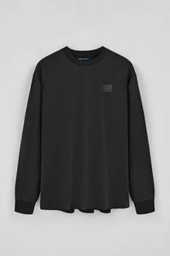 Camiseta negra holgada con detalle Polo Club
