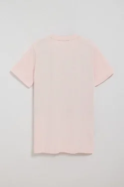 Camiseta rosa claro con cuello redondo y logo bordado Rigby Go