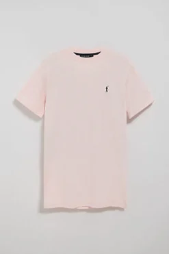 Camiseta rosa claro con cuello redondo y logo bordado Rigby Go