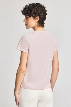 Camiseta rosa de escote en pico y bordado Rigby Best