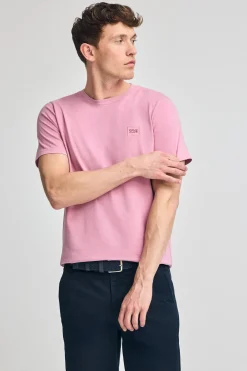 Camiseta rosa empolvado garment dye con detalle Polo Club