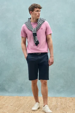 Camiseta rosa empolvado garment dye con detalle Polo Club