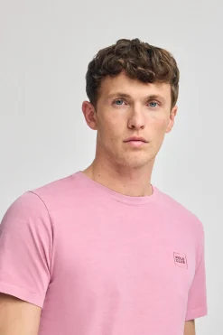 Camiseta rosa empolvado garment dye con detalle Polo Club