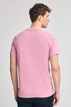 Camiseta rosa empolvado garment dye con detalle Polo Club