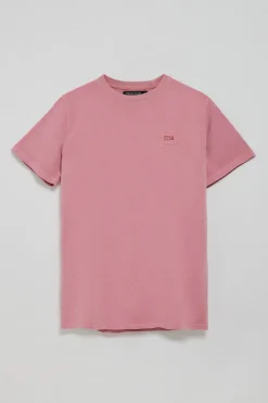 Camiseta rosa empolvado garment dye con detalle Polo Club