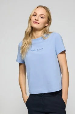 Camiseta Tori color azul agua con logo Minimal Combo Polo Club