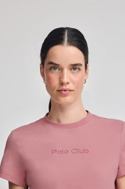 Camiseta Tori rosa empovaldo con logo Minimal Combo Polo Club