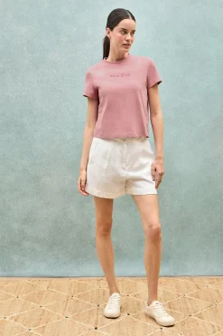Camiseta Tori rosa empovaldo con logo Minimal Combo Polo Club