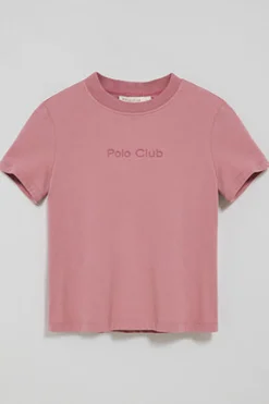 Camiseta Tori rosa empovaldo con logo Minimal Combo Polo Club