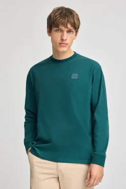 Camiseta verde azulado holgada con detalle Polo Club