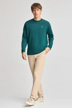 Camiseta verde azulado holgada con detalle Polo Club