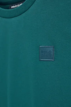 Camiseta verde azulado holgada con detalle Polo Club