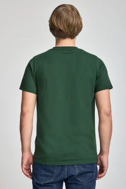 Camiseta verde botella con cuello redondo y bordado Rigby Go