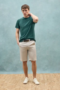 Camiseta verde esmeralda garment dye con detalle Polo Club