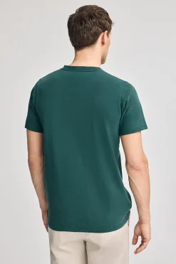 Camiseta verde esmeralda garment dye con detalle Polo Club