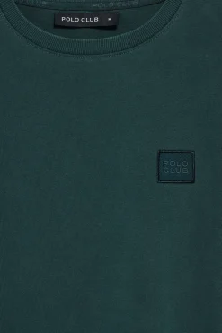Camiseta verde esmeralda garment dye con detalle Polo Club