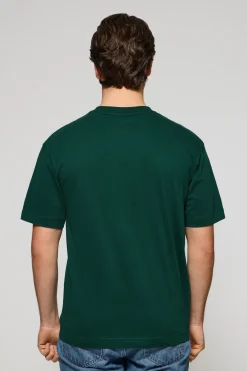 Camiseta verde esmeralda de manga corta y cuello redondo con logotipo Polo Club