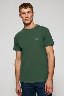 Camiseta verde garment dye con logo engomado Polo Club