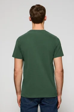 Camiseta verde garment dye con logo engomado Polo Club