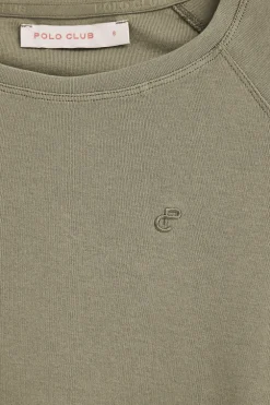 Camiseta verde Hesperia con monograma bordado