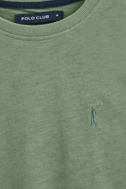 Camiseta verde jade de algodón flamé y bordado Rigby Go