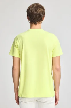 Camiseta verde lima de cuello redondo y Big Rigby Go engomado