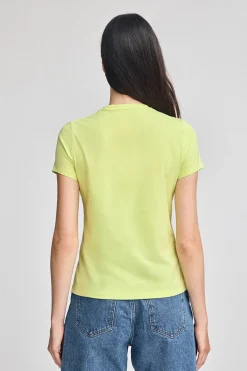 Camiseta verde lima de cuello redondo con bordado Rigby Go
