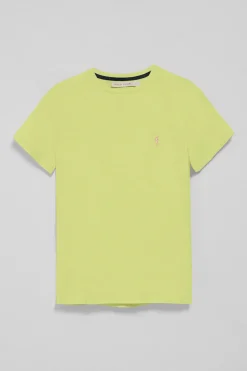 Camiseta verde lima de cuello redondo con bordado Rigby Go