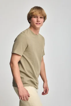 Camiseta verde microestructura con monograma bordado PC