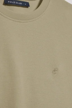Camiseta verde microestructura con monograma bordado PC