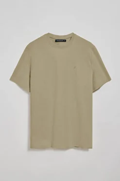 Camiseta verde microestructura con monograma bordado PC