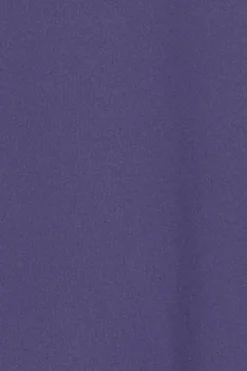 Camiseta violeta azulado de cuello redondo y logo engomado