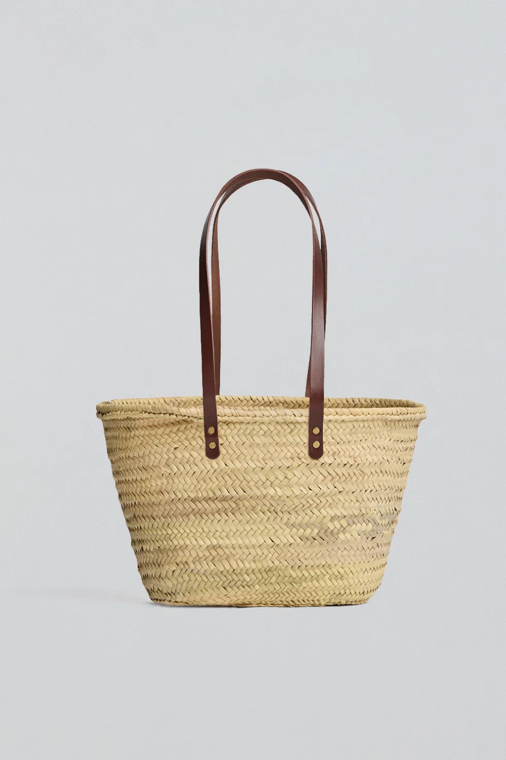 Capazo mediano color natural con logo Polo Club