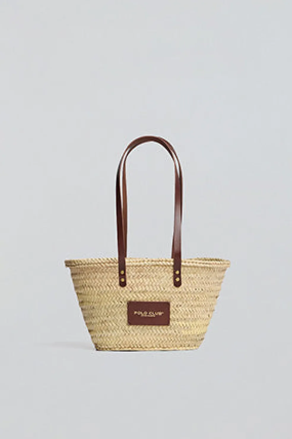 Capazo pequeño color natural con logo Polo Club