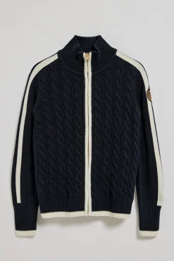 Cardigán azul marino con cremallera y parche Nautic Polo Club
