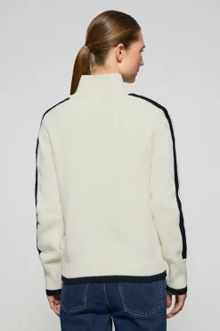 Cardigán beige con cremallera y parche Nautic Polo Club