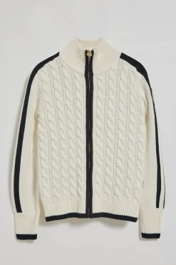Cardigán beige con cremallera y parche Nautic Polo Club