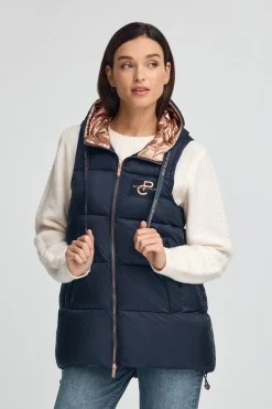 Chaleco acolchado azul marino con logo Polo Club