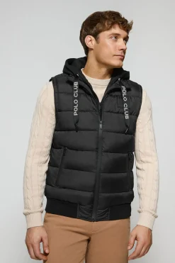 Chaleco acolchado negro Canyon con detalles Polo Club