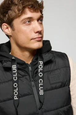 Chaleco acolchado negro Canyon con detalles Polo Club