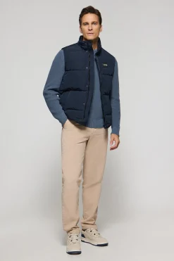 Chaleco azul acolchado con parche engomado Polo Club